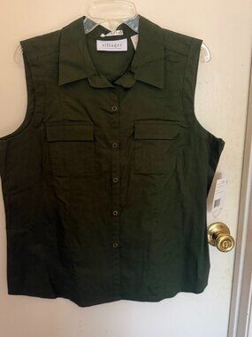 Villager Dark Green Utility Blouse W XL